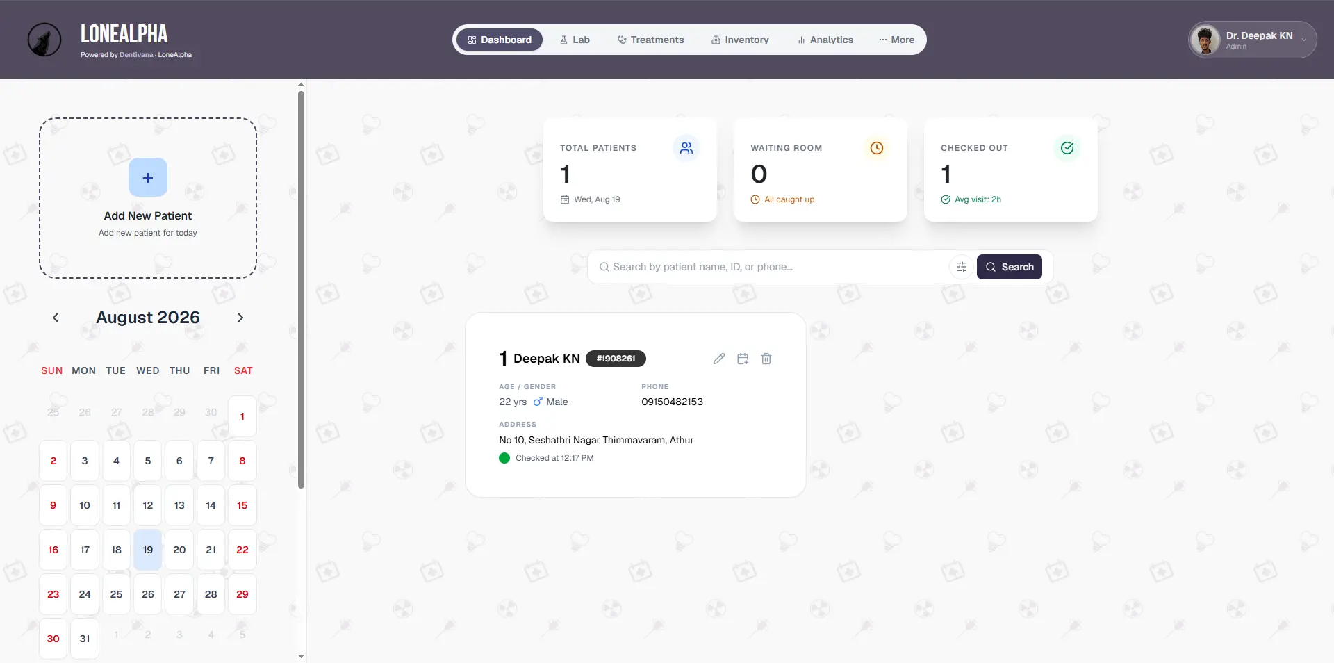 Oravue dashboard screenshot